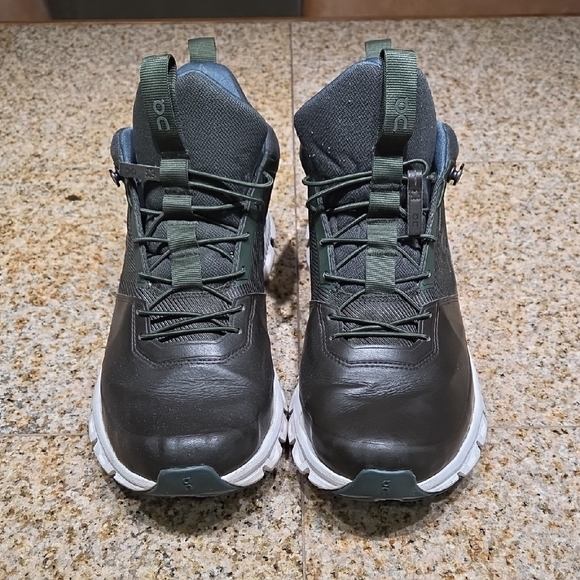 On Running Men's Olive and White Sneakers - Picture 2 of 6